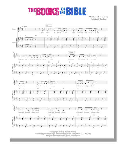 Sheet Music The Bible Books Song
